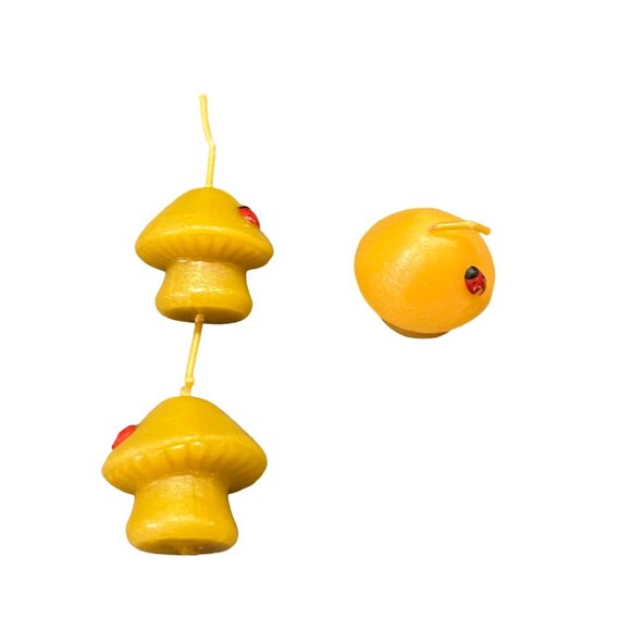 Vintage 1983 Avon Nature’s Fresh Petite Mushroom Candles w/ Holder NOS - Picture 5 of 15